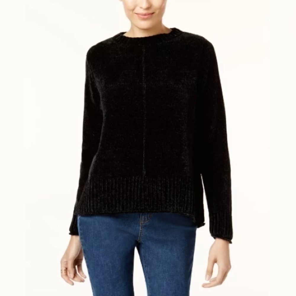Style & Co. Black Texture Pullover Sweater sz XL